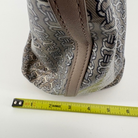 Tory Burch Gemini Link Canvas Tote French Gray Navy Stripe Large Shopper AS IS - Picture 7 of 16